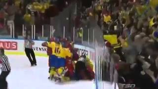 Biggest Fight in Sports 2014   Russian vs Sweden Hockey Players Beats Each Like Animals