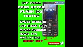 lyf f30c dead after flash 100% tested//jio f30c dead solutionhang on Logo solution
