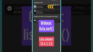 ️ + Contar, ordenar, invertir orden, posición (index) de elementos en listas |Python | Shorts