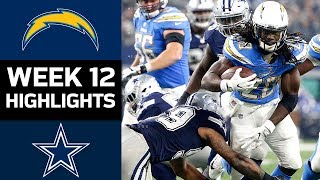 Chargers vs. Cowboys | NFL Week 12 Game Highlights