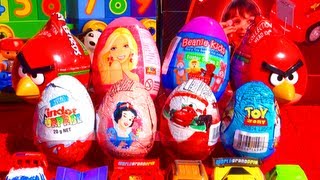 8 Easter Eggs Angry Birds Kinder Surprise Toy Story Cars Disney Princess Barbie Eggs Candy Surprises