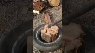 Fastest Way to Split Firewood! ???? #shorts