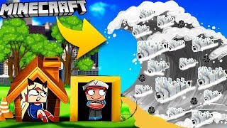 BAZA VS TSUNAMI SILVERFISH (Rybik cukrowy) - MINECRAFT TSUNAMI CHALLENGE | Vito VS Bella