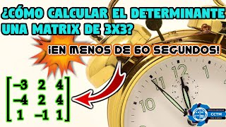 ???? ¿Cómo calcular el determinante de una matriz de 3x3? |⏰ En menos de 60 segundos | Shorts
