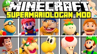 Minecraft SUPERMARIOLOGAN MOD / JEFFY, MARIO, LUIGI, BOWSER & MORE !! Minecraft Mods