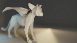 Last Guardian's Trico - Lowpoly model Blender 2.8