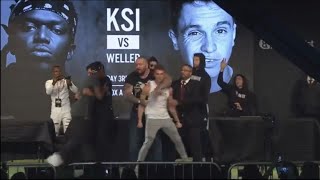 FULL KSI VS JOE WELLER FACE OFF(JOE WELLER PUSHES KSI)