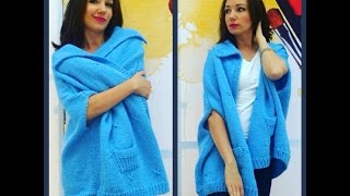 МК по вязанию спицами кардигана пончо от Миланида. Бесплатный МК