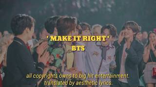 Make It Right by BTS; romanian lyrics video