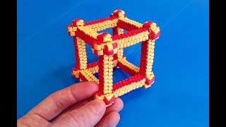 Объемный куб, плетеный из полосок; Bulk cube woven of stripes