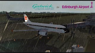 ☂ London Gatwick ✈ Edinburgh on VATSIM  |  FSLabs A319 BA retro livery  |  P3D v4