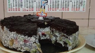 Торт африканская ромашка, вкусный рецепт с фруктами