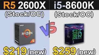 R5 2600X Vs. i5-8600K | RTX 2080 | Stock and Overclock | New Games Benchmarks