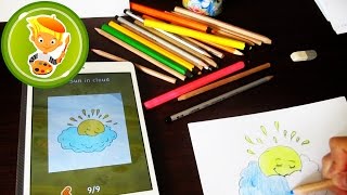How to draw sun in cloud Как нарисовать легко солшнишко на тучке