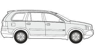 How to Draw a Volvo XC90 / Как нарисовать Volvo XC90
