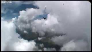 Airplane stalls with parachutists still inside