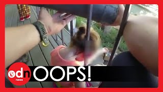 Police RESCUE Child From Tight Spot