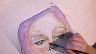 "Saline Simon"- Time Lapse SPEED Watercolor Painting