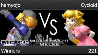 MNM 221 - SD | hamyojo (Sheik, Ganon) vs Cycloid (Peach) Winners - Melee