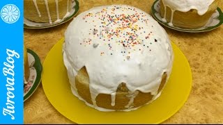 Пасхальный кулич из теста на пшеничной закваске