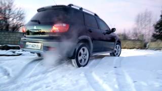 Mitsubishi Outlander бездорожье, снег, диагональ, 4 на 4, крутизна