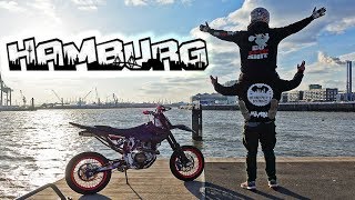 Supermoto Stuntriding in Hamburg City