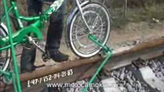 ВЕЛОДРЕЗИНА "Кузнечик " 2010/ Railbike, draisine, motodraisine