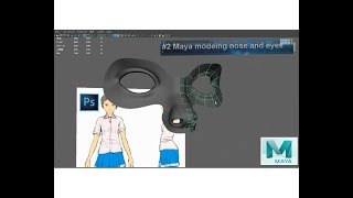 #2モデリング 鼻と目　MAYA modeling nose and eyes