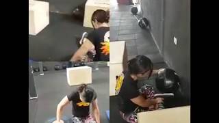 Paraplegic woman gym