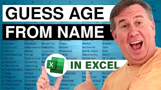 Guess Your Age In Excel From Given Name - Episode 2348