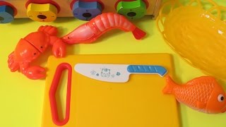Velcro Cutting Toy Fun Seafood Fiesta Crab Shrimp and Fish