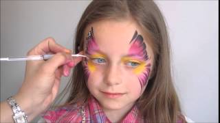 Malowanie buziek twarzy Motyl / Butterfly Face Painting Design Tutorial #1