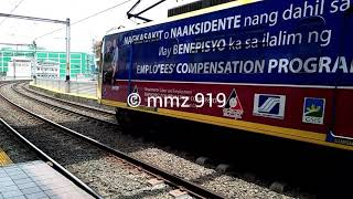 LRT-1 3rd Generation (3G) train with DOLE-ECC wrap ads in 3 car formation leaving EDSA Station