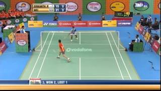 K Srikanth Vs Lee Chong Wei | Men's Singles | Awadhe Warriors Vs Mumbai Masters 2013
