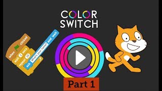 How to make colour switch in scratch (1 of 2): Making the character and first barrier