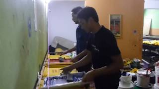 tshirt printing 1000pcs dalam masa hanya 5jam(2 warna depan + 1 warna blkg)