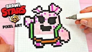 САКУРА СПАЙК из ИГРЫ BRAWL STARS РИСУНКИ ПО КЛЕТОЧКАМ -PIXEL ART