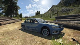 Машинки разбиваются в игре BeamNg.Drive, езда по вертикальной рампе и спуски с горы в BeamNG Drive