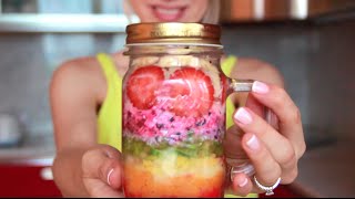 МОЙ ЗАВТРАК + КРУТЫЕ ИДЕИ ДЛЯ ПОЛЕЗНОГО ПЕРЕКУСА! СНОВА В ШКОЛУ / Лайфхаки С ЕДОЙ /РАДУГА В СТАКАНЕ