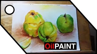 ?  #Айва. Рисуем маслом айву