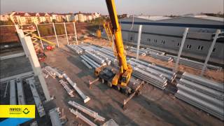 Монтаж колонн основного несущего  каркаса 2 OCMER