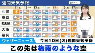 【週間天気予報】この先は梅雨のような空