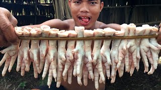 Wilderness Life Food: Yummy cooking chicken legs skill - Chicken Legs Eating