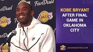 Kobe Bryant After His Final Road Game Of His Career