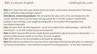 BBC 6 minute English   Odd job interviews transcript video   YouTube
