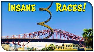 GTA 5 Races - IMPOSSIBLE SPIRAL AND WALL RIDE RACES! [GTA V]
