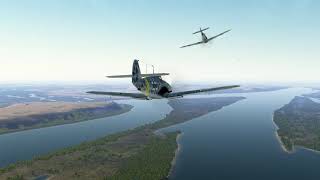 IL-2 BoS. Атака Ла-5 на Bf 110 E-2 с парой Bf 109-F4