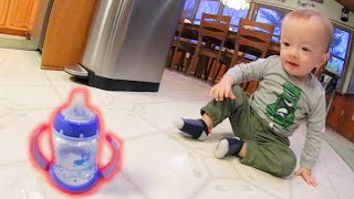 BABY DOES A BOTTLE FLIP 2!