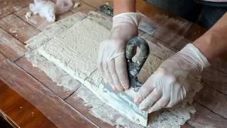 Декоративные кирпичики из гипса (способ 2)
