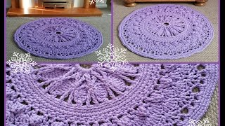 Ковер крючком из шнура для начинающих 6-8 ряды Crochet rug for beginners 6-8 rows